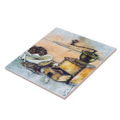 Kitchen Coffee Grinder Kitchen Food Art 6" Tegeltje (Zijkant)