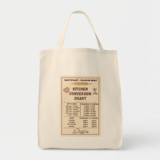 Kitchen Conversion Chart Tote Bag (Voorkant)