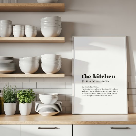 Kitchen Definition Poster | Dictionary Style