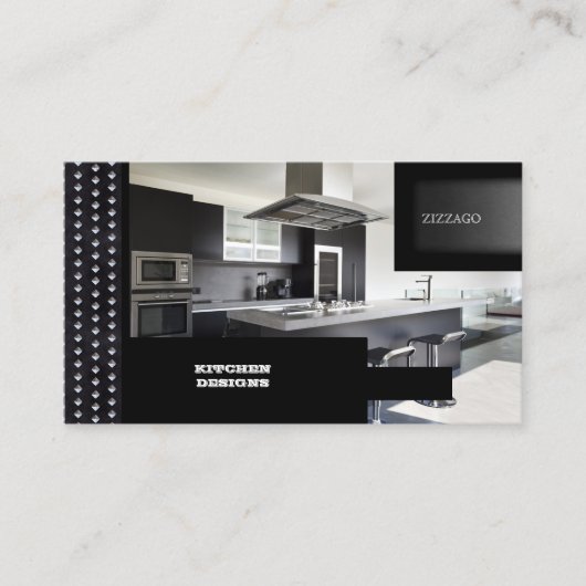 KITCHEN Designs Zwart Metaal Visitekaartje (Voorkant)