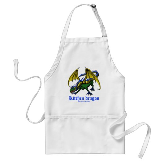 Kitchen dragon grappige apron standaard schort (Voorkant)