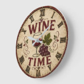 Kitchen Farmhouse Decor Wine Time Grote Klok (Hoek)