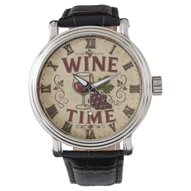 Kitchen Farmhouse Decor Wine Time  Horloge (Voorkant)