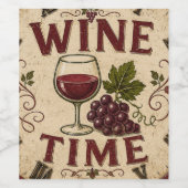Kitchen Farmhouse Decor Wine Time Wijn Etiket (Enkel label)