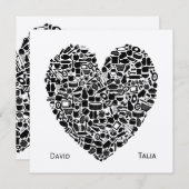 Kitchen Foodies Heart Custom Wedding Invitation Kaart (Voorkant / Achterkant)