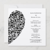 Kitchen Foodies Heart Custom Wedding Invitation Kaart (Achterkant)