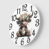 Kitchen Highland Cow Grote Klok (Hoek)