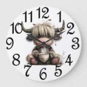Kitchen Highland Cow Grote Klok (Voorkant)