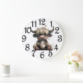 Kitchen Highland Cow Grote Klok (Huis)