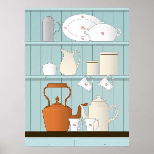  Kitchen Illustratie Poster (Voorkant)