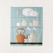  Kitchen Illustratie Wandkleed (Voorkant)