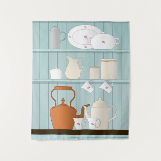 Kitchen Illustratie Wandkleed (Voorkant)