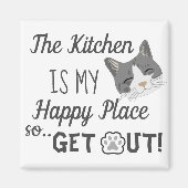 Kitchen is mijn Happy Place Cat Lovers Magneet (Voorkant)