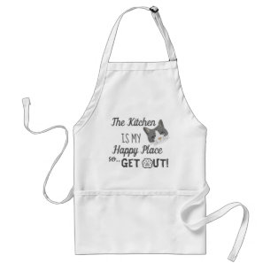 Kitchen is mijn Happy Place Cat Lovers Standaard Schort