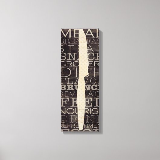 Kitchen Knife met woorden Canvas Afdruk (Voorkant)