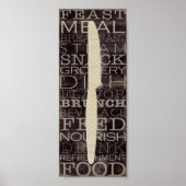 Kitchen Knife met woorden Poster (Voorkant)