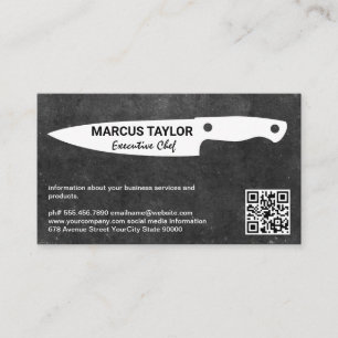 Kitchen Knife   QR-code Visitekaartje Magnet