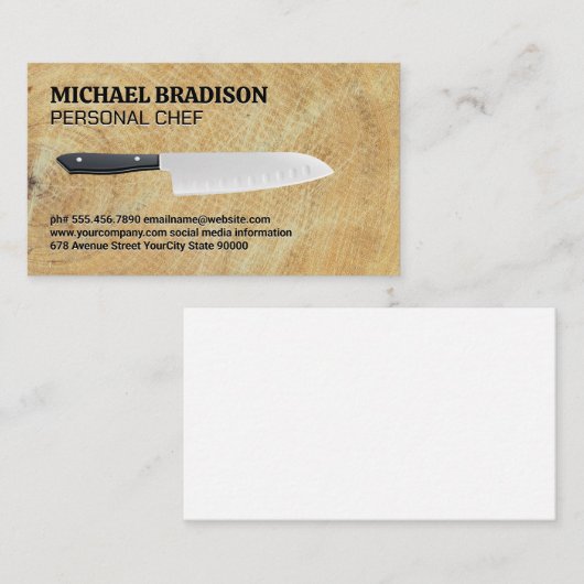 Kitchen Knife | Snijblok Visitekaartje (Voorkant / Achterkant)