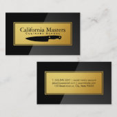 Kitchen Knife | Zwart gloss | Goud metaal Visitekaartje (Voorkant / Achterkant)