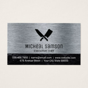 Kitchen Knives   Metaal geborsteld Visitekaartje
