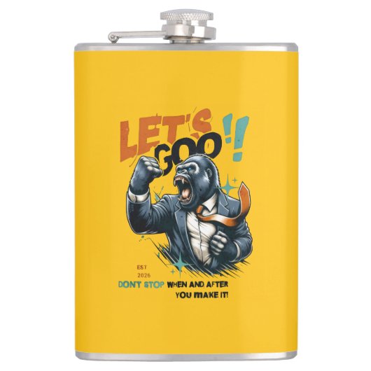 KITCHEN LET'S GOO LESSONS LEARN VINYL WRAP FLASK  HEUPFLES (Voorkant)