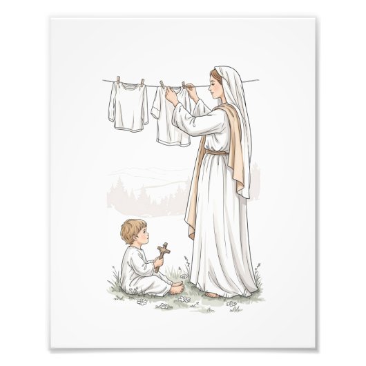 Kitchen Madonna, Catholic Photo Print Foto Afdruk (Voorkant)