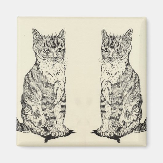 Kitchen Magnet Twin Cats (Voorkant)