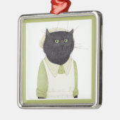 KITCHEN MAID CAT Premium Square Ornament (Links)