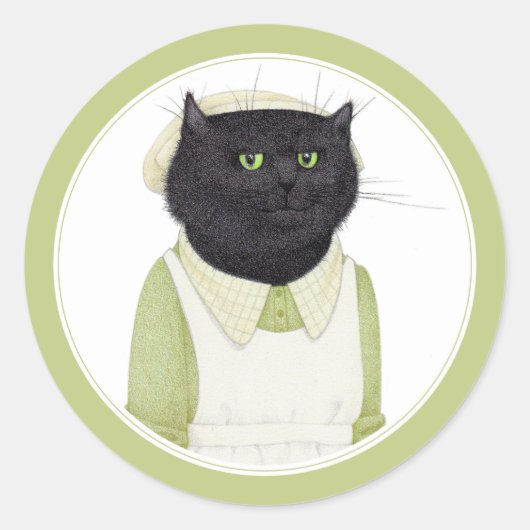 KITCHEN MAID CAT Small Round Stickers (Voorkant)
