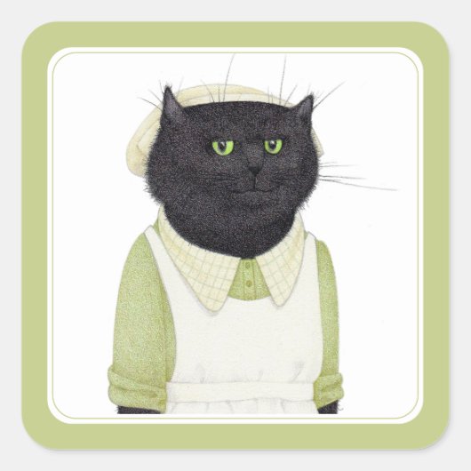 KITCHEN MAID CAT Small Square Stickers (Voorkant)