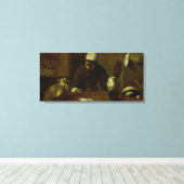 Kitchen Maid with the Supper at Emmaus, c.1618 Canvas Afdruk (Insitu (Houten vloer))