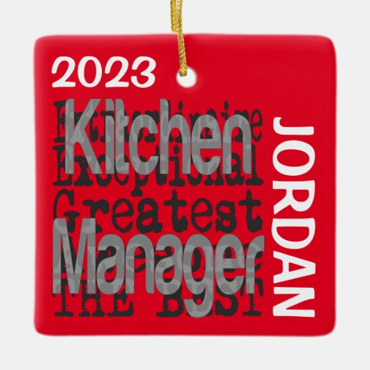 Kitchen Manager Extraordinaire CUSTOM Keramisch Ornament (Voorkant)