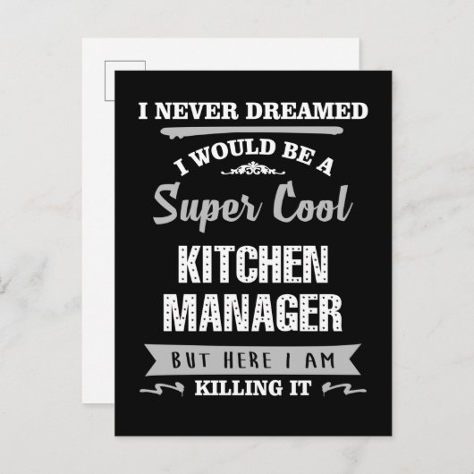 Kitchen Manager Super Cool die hem doodt Briefkaart (Voorkant / Achterkant)