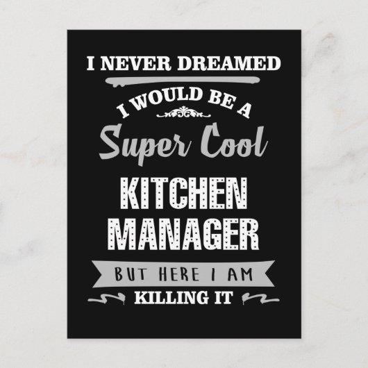 Kitchen Manager Super Cool die hem doodt Briefkaart (Voorkant)