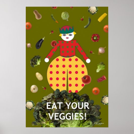 Kitchen Martzkin "EAT UW VEGGIEËN!" Poster (Voorkant)