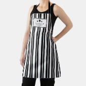Kitchen Master Black and White Stripes Apron Schort (Insitu)