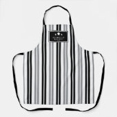 Kitchen Master Stars black and grey stripes Apron Schort (Voorkant)
