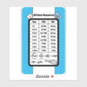 Kitchen Measurement Helper in Robin Egg Sticker (Vel)