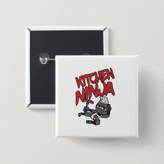 Kitchen Ninja Cooking BBQ Vierkante Button 5,1 Cm (Voorkant /achterkant)