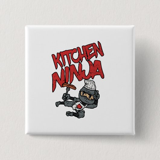 Kitchen Ninja Cooking BBQ Vierkante Button 5,1 Cm (Voorkant)