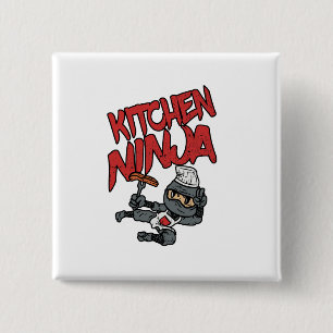 Kitchen Ninja Cooking BBQ Vierkante Button 5,1 Cm