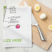 KITCHEN of BAR TOWELS - MOJITO RECIPE COCKTAIL ART Theedoek (Quarter Fold)