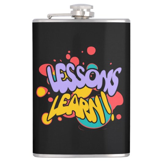 KITCHEN PAINT SPLASH LESSONS VINYL WRAPPED FLASK  HEUPFLES (Voorkant)