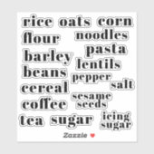 Kitchen Pantry Cupboard Produce Food Labels (Vel)