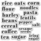 Kitchen Pantry Cupboard Produce Food Labels (Voorkant)
