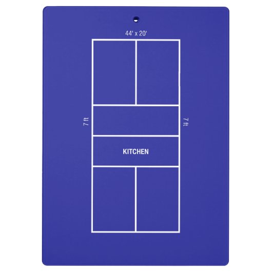 Kitchen Pickleball Court Diagram Klembord (Achterkant)