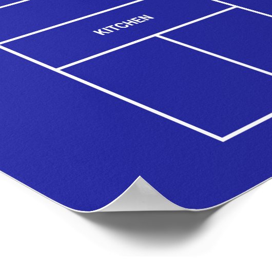 Kitchen Pickleball Court Diagram Poster (Hoek)
