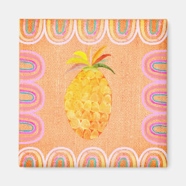 Kitchen Pineapple Folk Art Style Magneet