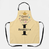 Kitchen Queen Name Monogram Design Schort (Voorkant)