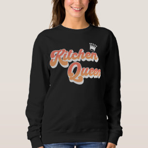 Kitchen Queen Pink Coral Text Crown Cute Cook Trui
